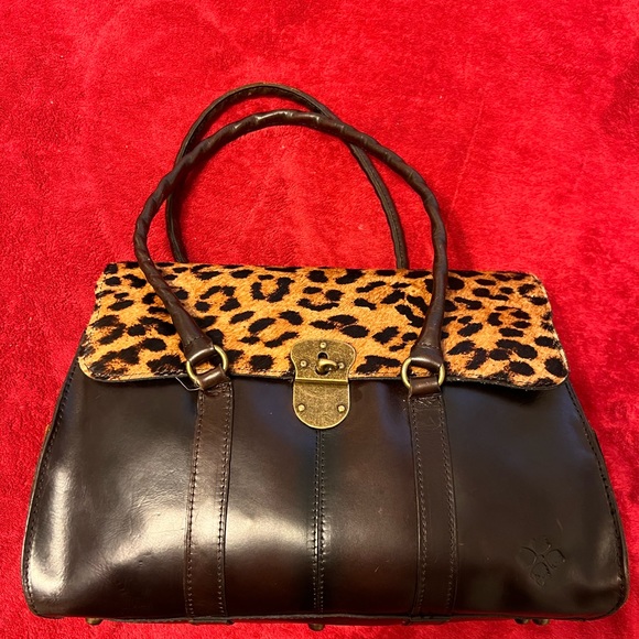 Patricia Nash Brown leather Cheetah print horse hair bag - Picture 4 of 12